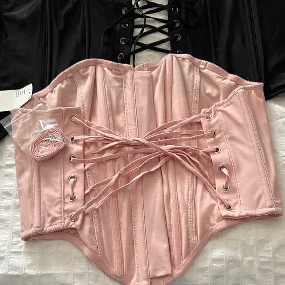 Urban Outfitters Pink and Black Corset Tops - Picture 5 of 8